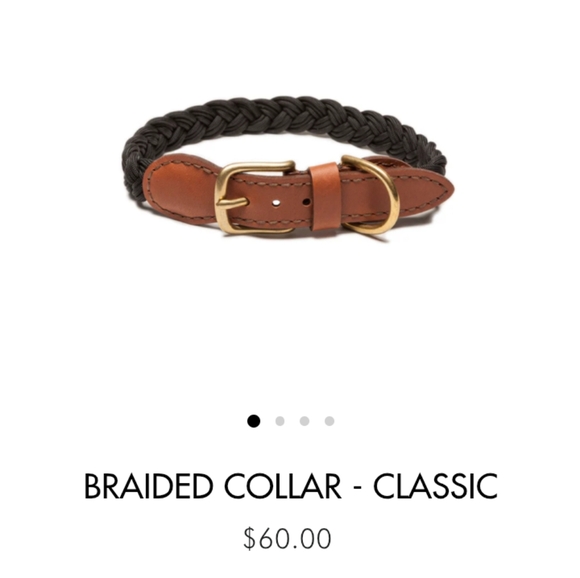 NWT: KNOTTY PETS, BRAIDED CLASSIC, DOG COLLAR, BLK W/BLK LTH & GOLD HARDWARE. - Picture 11 of 16